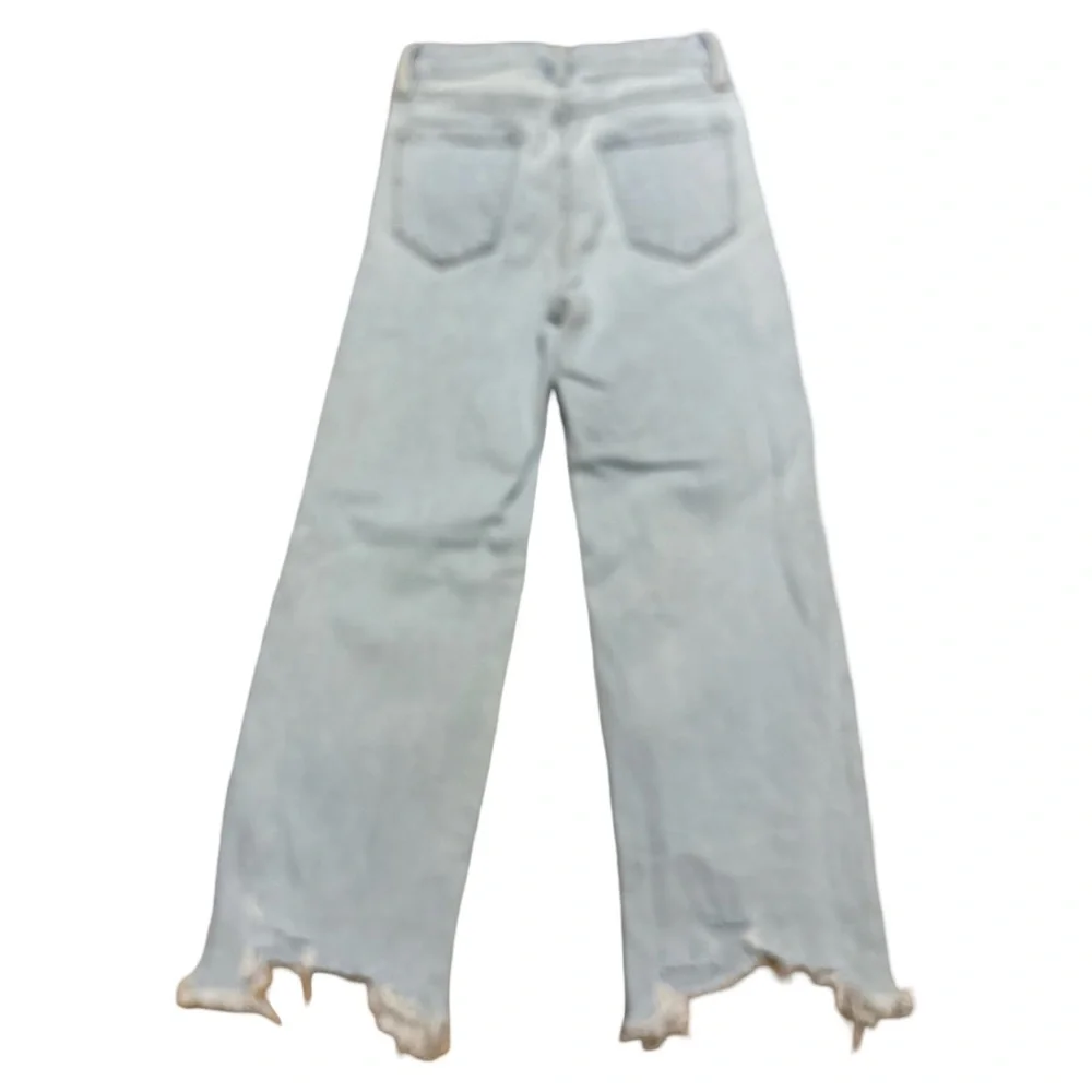 KanCan Light Blue Distressed Hem Girls Grunge Wide-Leg Jeans Size 10
